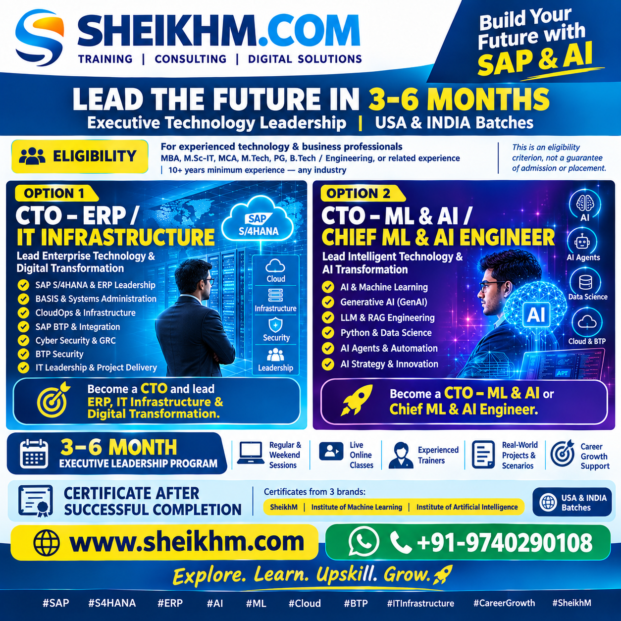 CTO Leadership Program for ERP, IT Infrastructure, AI and Machine Learning Executives